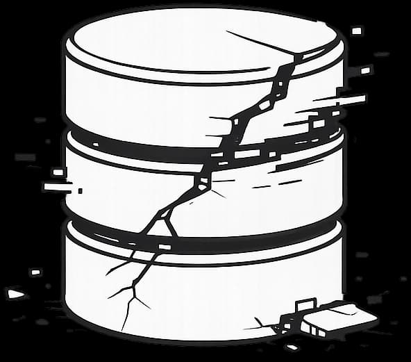 Broken database illustration